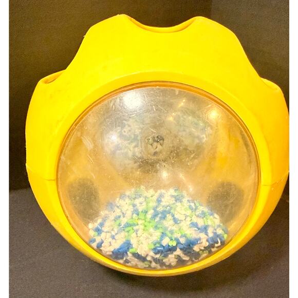 1970 VINTAGE PLAYSKOOL MAGIC YELLOW HOURGLASS BEADS BABY BALL TOY RARE - Picture 3 of 5